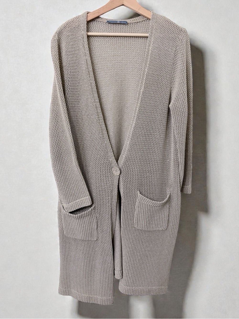 Signature Weekend Open Weave Cardigan Duster 1X